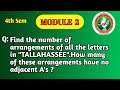 VTU 4th Sem | Module 2 | Arrangements in TALLAHASSEE | No Adjacent A’s | Principles of Counting