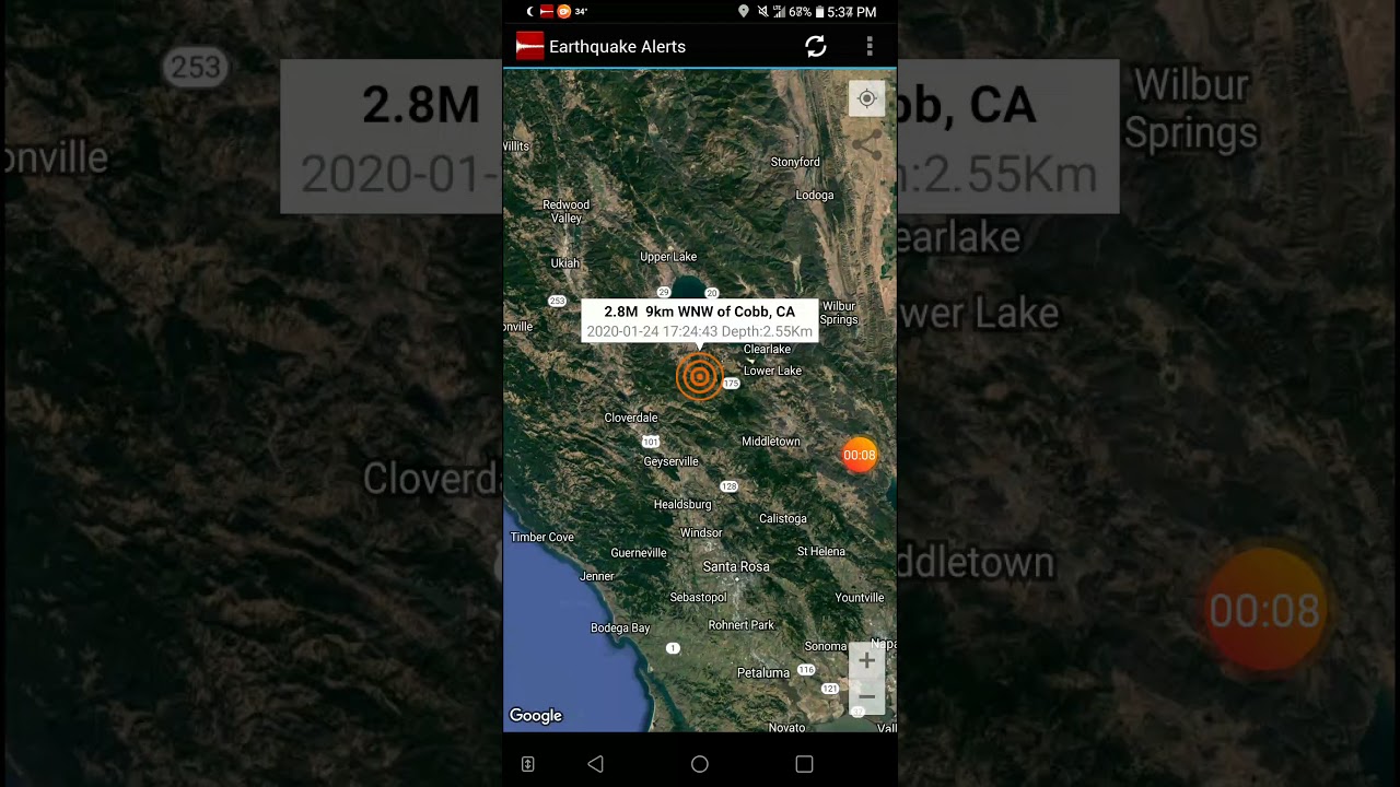 2.8 Earthquake Cobb, California 24120 YouTube