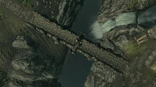 D&D Battle Map. Bridge & Waterfall. No grid.
