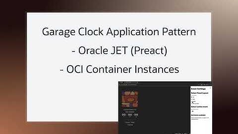 App Pattern: OCI Garage Clock