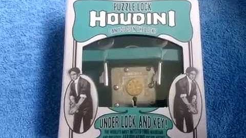 Houdini Puzzle Lock Under Lock And Key! Cast Metal Puzzle Sealed Box View 07.09.16