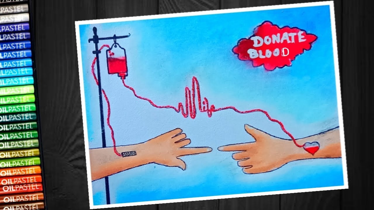 How to draw world blood donation (blood donor) day poster for beginners -  step by step - YouTube