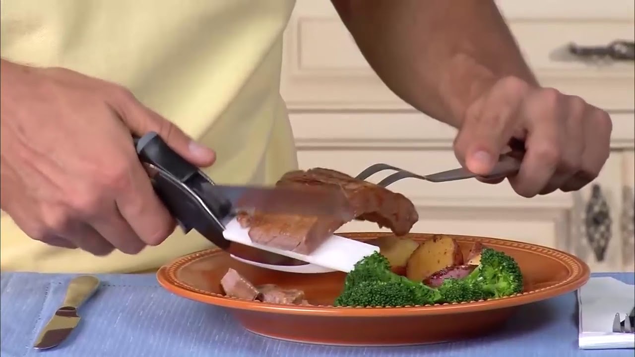 CLEVER CUTTER 2 IN 1 KITCHEN KNIFE & CUTTING BOARD SCISSORS