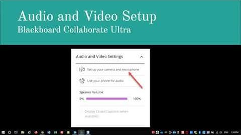 Audio and Video Setup - Bb Collab Ultra