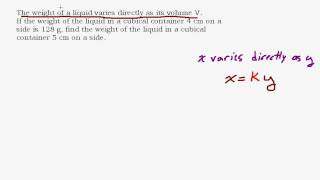 Solving a Direct Variation Problem