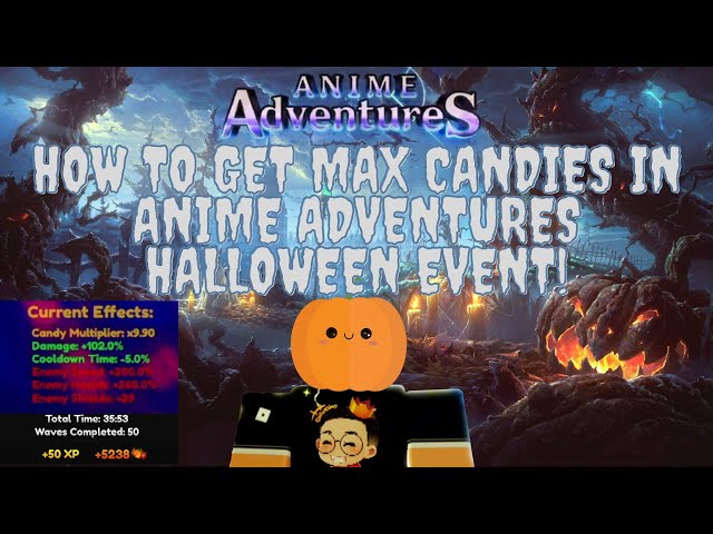 SPENDING 30k Candy! Anime Adventures Halloween Update Insane Luck 