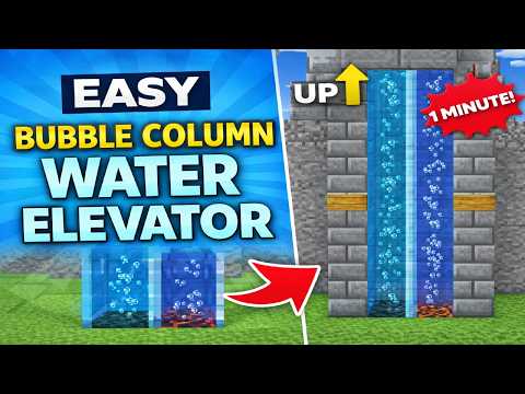 Bubble Column Water Elevator Minecraft Tutorial