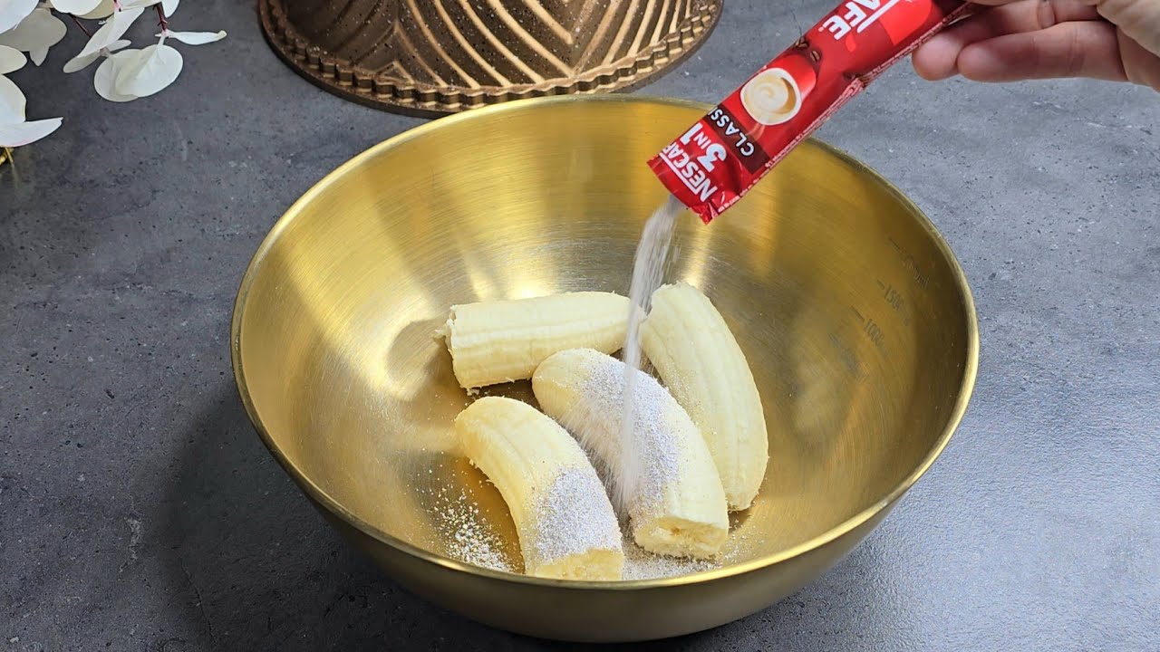 Përziej Bananet me Nes Kaffe dhe fito Ëmbëlsirën më të butë ndonjëher 😋