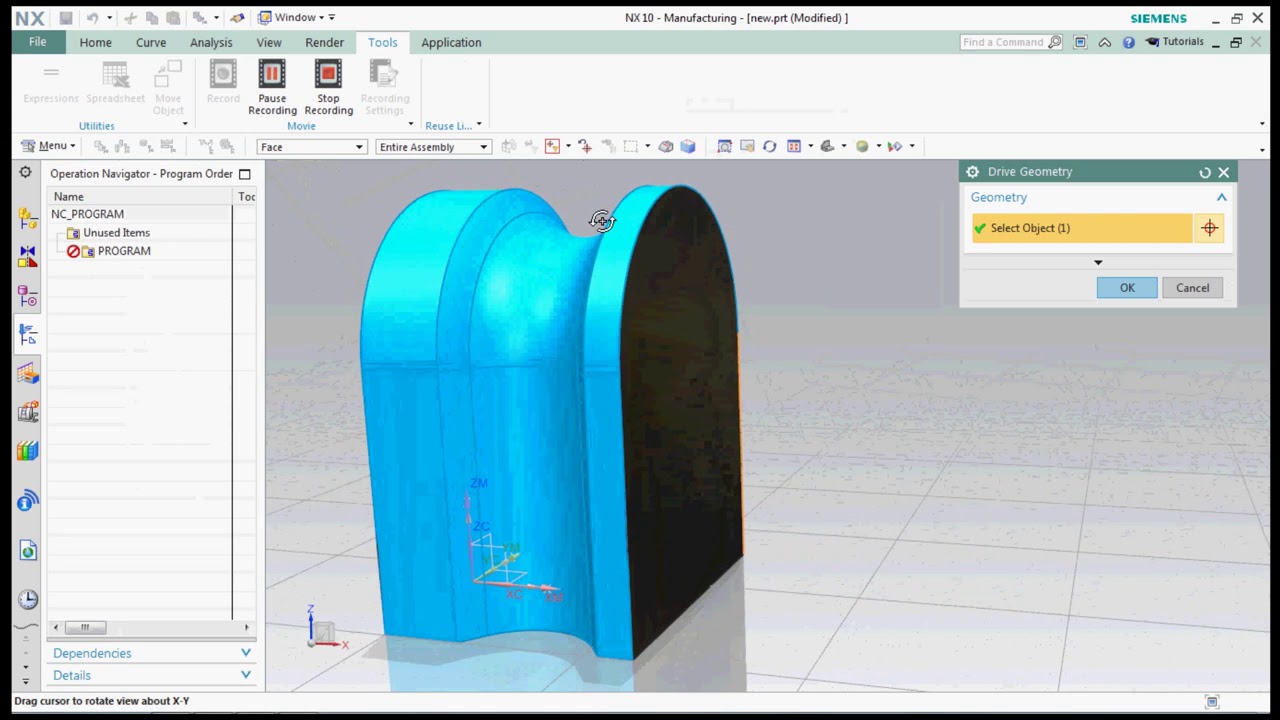 10 NX CAM   Variable Contour Operation Interpolate Tool Axis