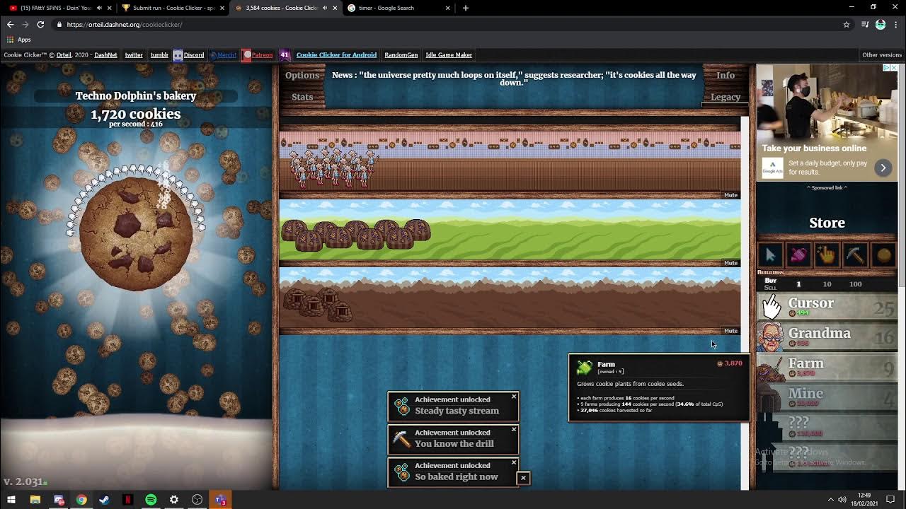 cookie clicker million cookies speedrun 31m 01s YouTube