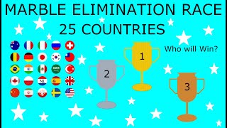 25 Countries Elimination Marble Race#1 in Algodoo \ The Marble Race Countryballs