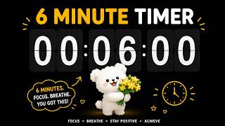 6 Minute Countdown Timer | Cute Timer | Study • Focus • Work