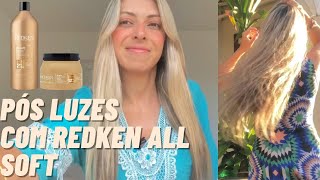 TRATAMENTO PÓS LUZES COM ALLSOFT REDKEN sem fonte de calor 🍯 Cabelo fino e loiro pós descoloração screenshot 5