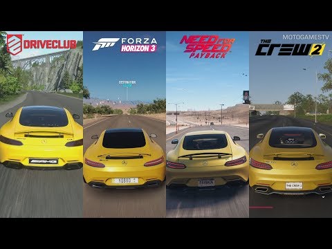 DriveClub Vs Forza Horizon 3 Vs NFS Payback Vs The Crew 2 - Mercedes-AMG GT Sound Comparison