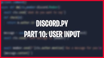 How To Get USER INPUT In DISCORD.PY | Part 10: User Input