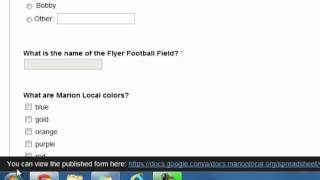 Google Apps - Publishing a Form/Quiz