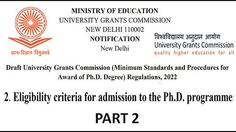 New eligibility conditions for PhD Admission in Universities/Colleges | UGC REGULATIONS 2022