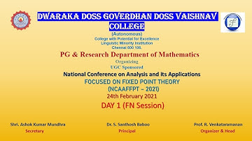 National Conference on Analysis and its Applications - NCAAFFPT - 2021  ( DAY 1 ) FN Session