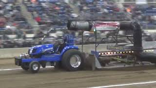 Scott Kiskaddon "Bleedin Blue" Mod Turbo tractor pull at the Keystone Nationals