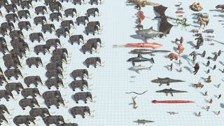 100 Prehistoric Mammals Army vs ALL UNITS ARMY ARBS Animal Revolt Battle Simulator