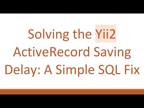 Solving the Yii2