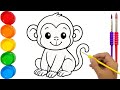 How to draw a cute monkey step by step