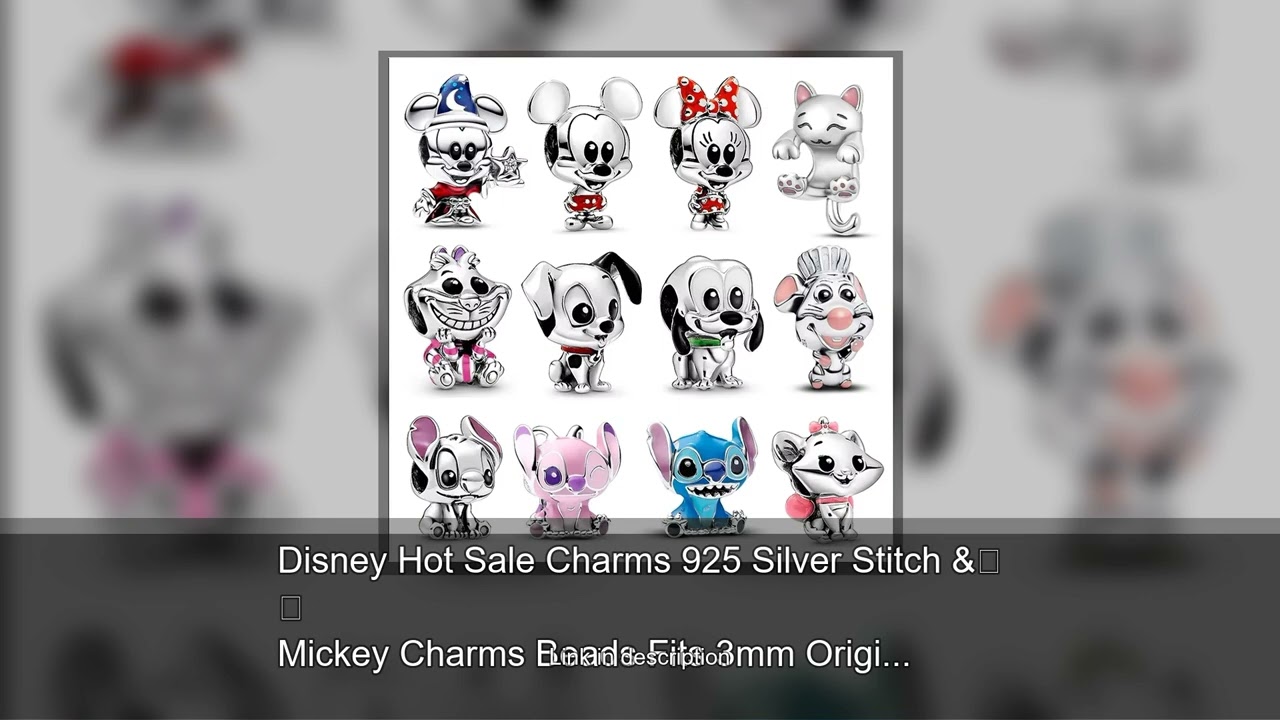 Disney Hot Sale Charms 925 Silver Stitch & Mickey Charms Beads Fits 3mm Original Bracelet Neckl