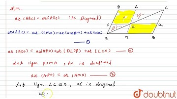 In Figure, A B C D\nis a parallelogram. O\nis any\npoint on A C.P Q\\ || A B\\ a n d\\ L M ||A D...