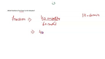 What fraction of an hour is 40 minutes? class 6 ch 7 fraction