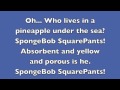 SpongeBob Theme Song w/ Lyrics