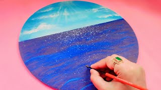 Ocean painting || 🌊❣️🌊 || # Daily acrylic class #50 || Acrylic painting techniques for beginners!✓