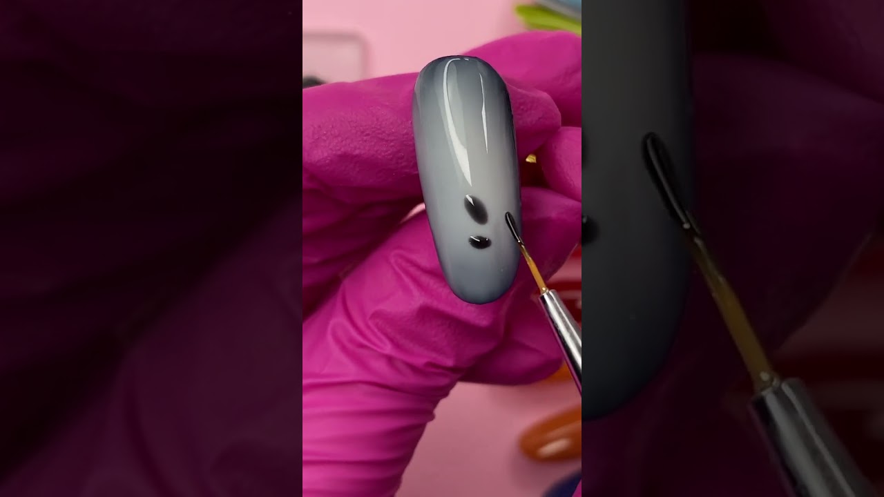 Стильный этно дизайн синим гель-лаком и молочной базой от TM Toki-Toki 