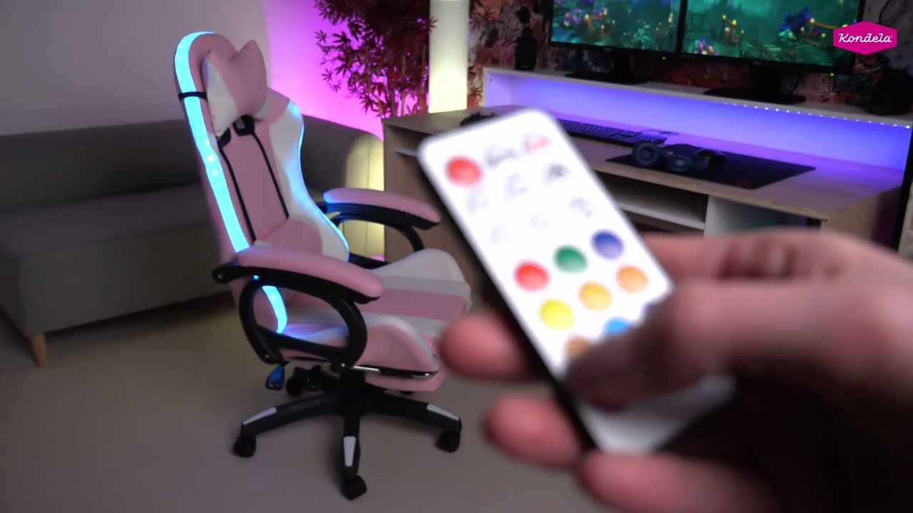 Scaun de birou / joc cu iluminare LED RGB, JOVELA