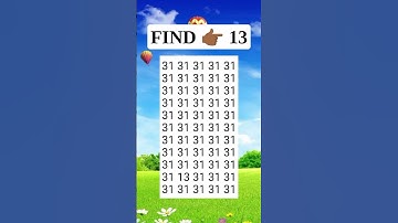 FIND 👉 13 (Only Sharp Eyes) #quiz #puzzle #youtube #shorts #shortvideo #short #maths #tiktok #love