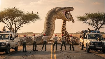  Heroic Rescue Team Saves Innocent Mother Giraffe from Giant Python Attack🐍