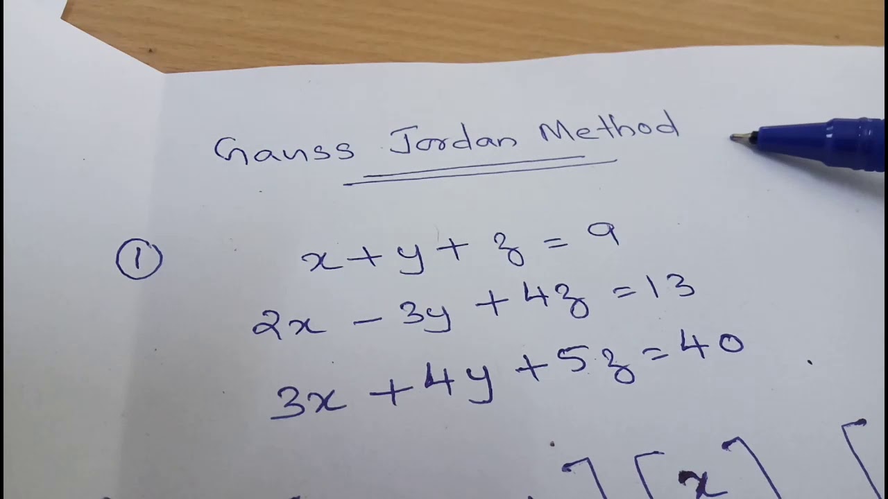 Jordan Guess Math Method Gauss Jordan Method - YouTube