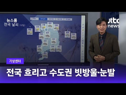 [기상센터] 내일 전국 흐리고 수도권 빗방울·눈발 / JTBC 뉴스룸