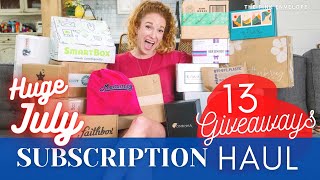 July Subscription Box Haul Video | 17 Boxes + 13 Giveaways  Gatherberry Goods, Baby Subscription Box