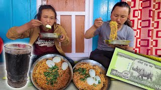 Spicy Noodles and Eggs Challenge | 100 Rupees Price | केदार सर र सनो दिमको च्यालेन्ज पुरस्कार रु १००