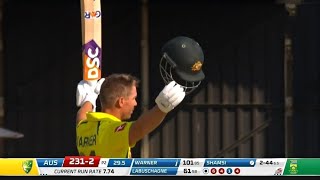 David Warner Hundred Today, David Warner Century Highlights, Aus vs Sa 2nd odi full highlights