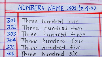 Numbers in words 301 to 400 || Numbers in words 301 to 400 in English