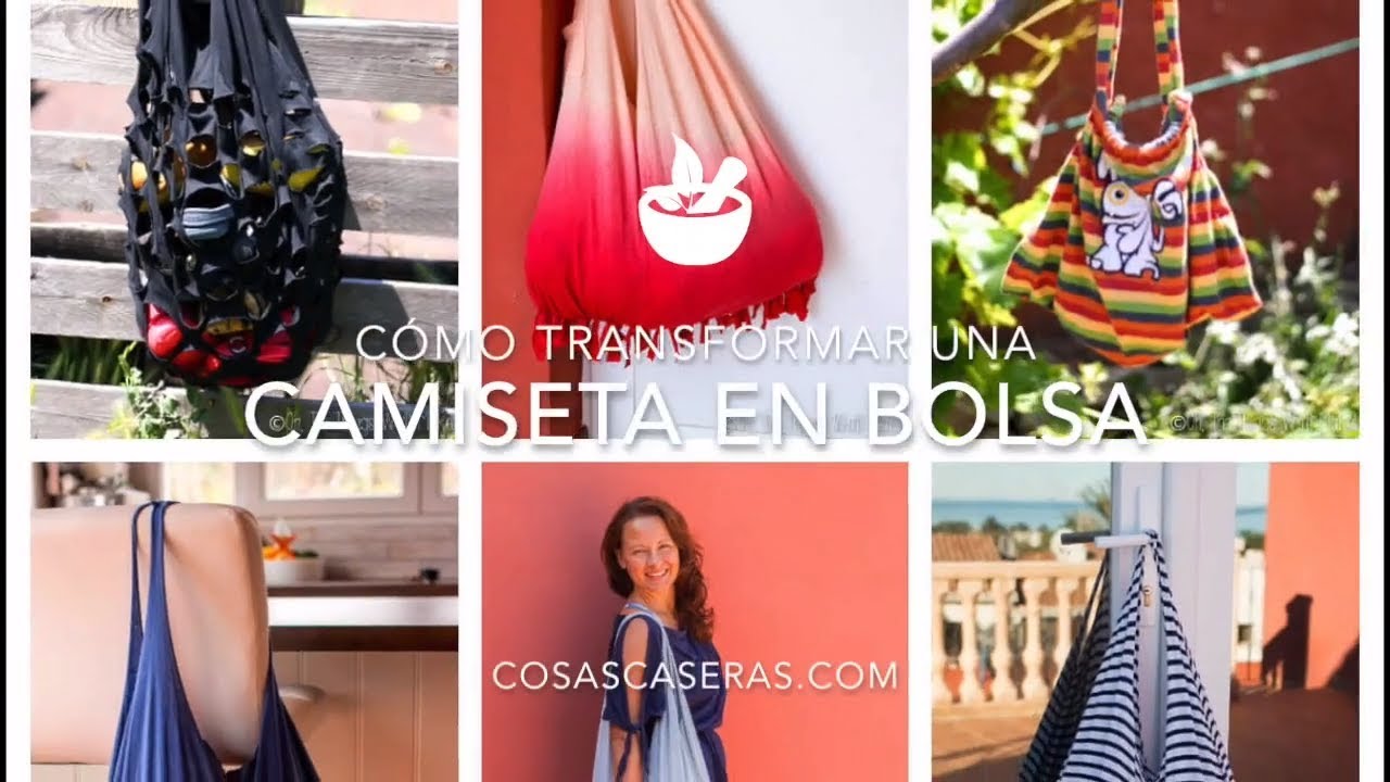 Varias maneras de transformar camisetas en bolsas y mochilas - YouTube