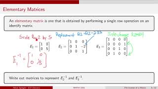 Celebrity MATH 3191: Finding the Inverse of an Elementary Matrix Wealth
