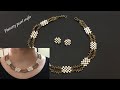 DIY/Pearl Squares,Beaded Double Chains Necklace Tutorial/pearl motif choker/@PinisettyPearlCrafts