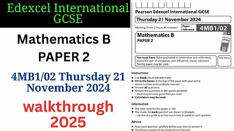 Edexcel IGCSE Maths B Paper 2 (4MB1/02)| Full Solutions |Nov 2024 Exam Walkthrough @mathsolver1117