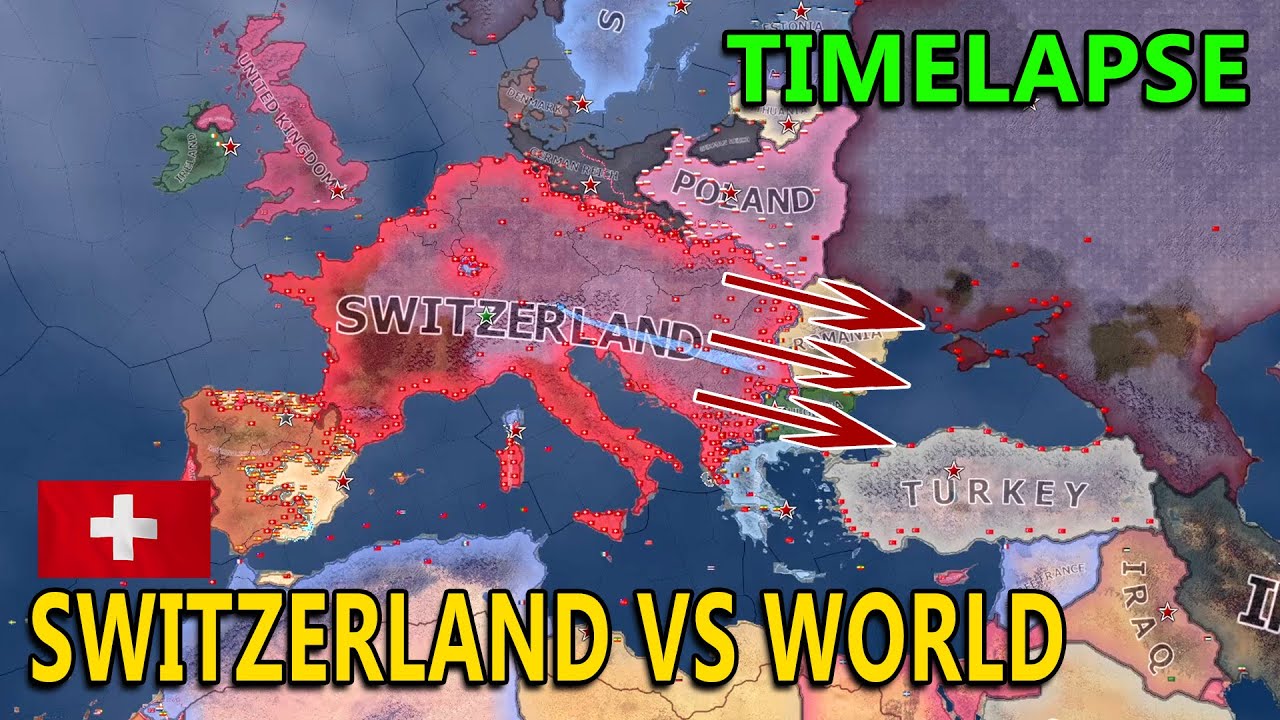 Switzerland vs World in WWIIHOI4 Timelapse YouTube