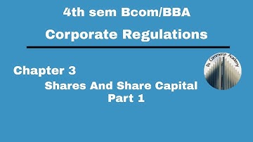 | 4th sem Bcom/BBA | Corporate Regulations | Chapter 3 | Shares And Share Capital | Part 1 |