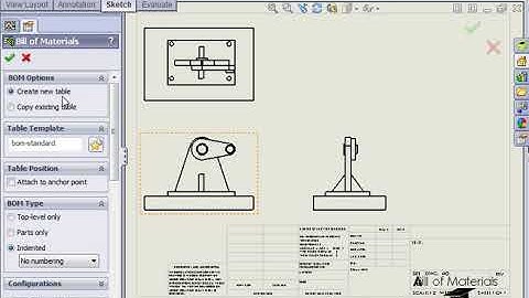 Solidworks Drawing Linking BOMs