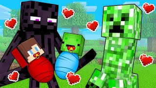 JJ and Mikey Were Adopted By MOBS in Minecraft!  Maizen
