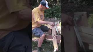 Making An OUTDOOR WORKBENCH With HAND TOOLS  #shorts